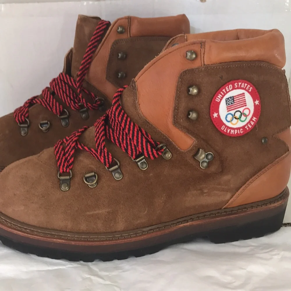 NWOB Polo Ralph Lauren Team USA 2018 Olympics Ceremony Suede Brown Boots